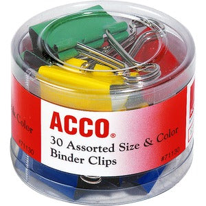 Colored Binder Clips 30/Pack