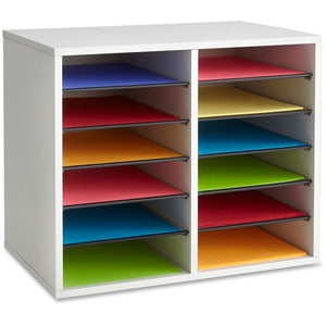 12 Compartment Gray Adjustable Literature Organizer