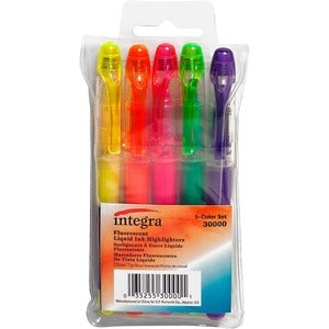 Integra Assorted Fine Highlighters 5/Pack