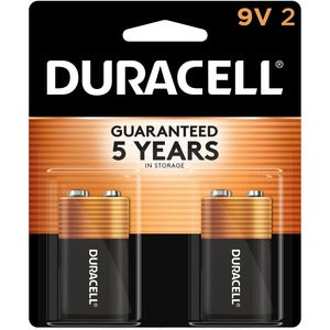 Duracell 9V Coppertop Alkaline Battery 2Pack