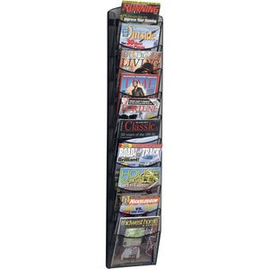 10 Pocket Black Mesh Literature Rack