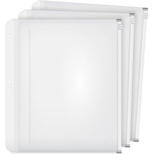 11.8"x10.5" Clear Expanding Zipper Letter Binder Pockets 3Pack