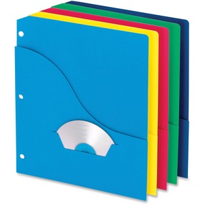 8.50"x11" 3-Hole Assorted Colour Wave Pocket Folders 10Pack