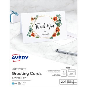 5-1/2"x8-1/2" White Matte Half-Fold Greeting Card