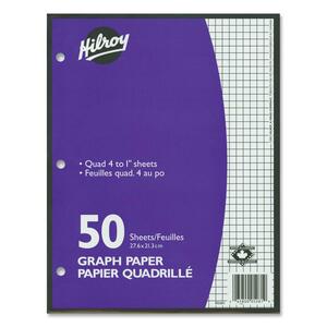 10.7"x8.3" 4:1" Two-Sided Quad Ruled Filler Paper
