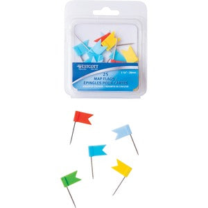 Assorted Steel Flag Map Pin