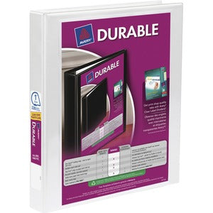 1" White Durable View Slant-D Presentation Binder