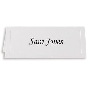 4-1/4"x1-4/5"White  Embossed Traditional Place Card