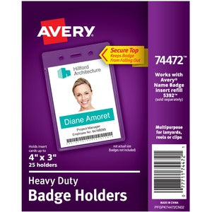 4"x3" Clear Heavy Duty Secure Top Badge Holders