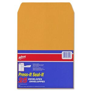 9"x12" Kraft Press-It Seal-It Kraft Adhesive Envelope 25Pack