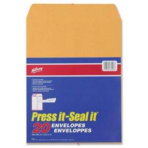 10"x13" Press-It Seal-It Kraft Adhesive Envelopes 20Pack