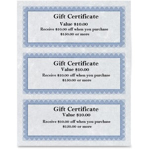 8.50"x11" Blue/Silver Regent Gift Certificate