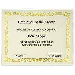8.50"x11" Deco Gold Foil/Linen Certificate