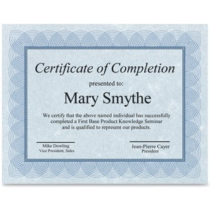 8.50"x11" Regent Certificate