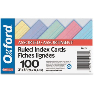 3"x5" Ruled Index Cards 100lb