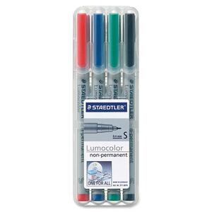 Lumocolor 0.5mm Assorted Non-Permanent Marker 4/Pack