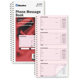 5.75"x10.75" 100 Sheet Telephone Message Book