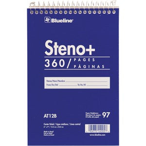 6"x9" 350 Sheets White Paper Wirebound Steno Pad