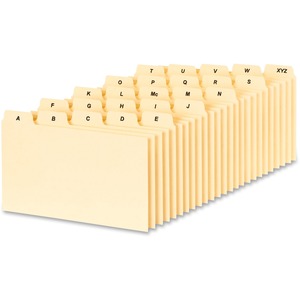 5"x3" A-Z Plain Tab Index Card File Guide