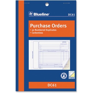 8"x5-3/8" 2 Part Purchase Order Form Book