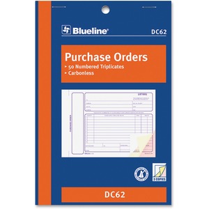 8"x5-3/8" 3 Part Purchase Order Form Book