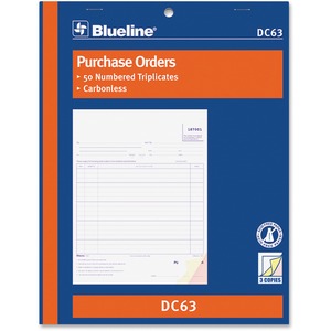 8-1/2'x11" 3 Part Purchase Order Form Book