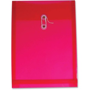 9.50"x13" Red Transparent Poly Inter-Department Envelope Each