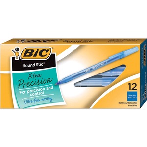 BIC Blue Fine Round Stic Ballpoint Pen 12/Pack