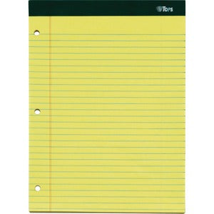 8.5"x11" Canary 0.34" Ruled Double Docket Ruled Writing Pads