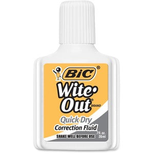BIC 20mL Wite Out Quick Dry Correction Fluid 12/Pack