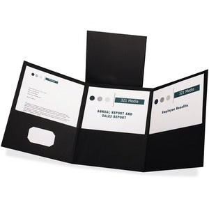 Black Letter Tri-Fold Pocket Folders
