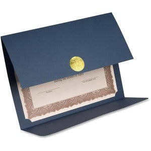Navy Blue Elite Medallion Fold Certificate Holder 5Pack