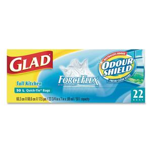 13 Gal Glad White ForceFlex Easy Tie Garbage Bag 12Pack