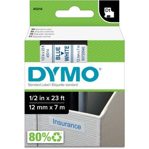 Dymo D1 1/2" Blue/White Electronic Tape Cartridge