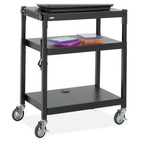 27"x18"x36" 3 Shelf Adjustable Height A/V Cart