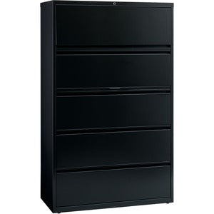 5 Drawer 42"W Telescoping Suspension Black Lateral Files