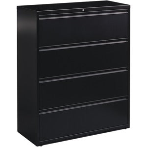 42"W  Lateral 4 Drawer Black File