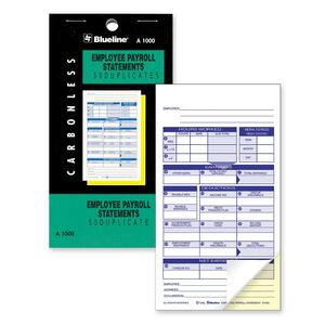 Payroll Statement 2 Part Carbonless Book