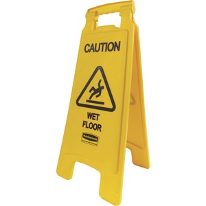 25"H Rectangular Caution Wet Floor  Sign