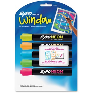 Expo Assorted Neon Bullet Dry-Erase Markers 5/Pack