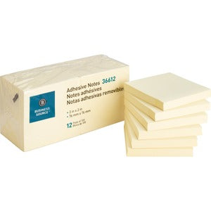 3"x3" Yellow Repositionable Adhesive Notes 12Pack