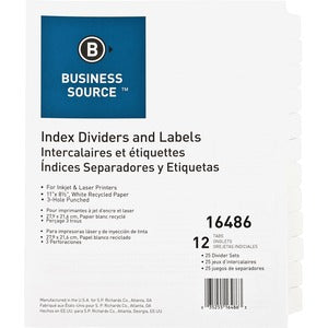 12 Tab Customize Index Dividers 25Pack