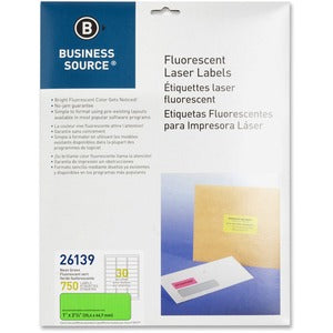 1"x2-5/8" Neon Green Laser Labels