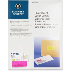 1"x2-5/8" Fluorescent Neon Pink Laser Labels