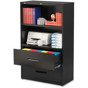2 Shelf, 2 Drawer 36"W Lateral Combo Black File