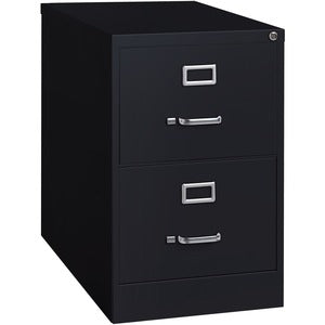 2 Drawer 18" Black Heavy Duty Lockable Vertical File Cabinet