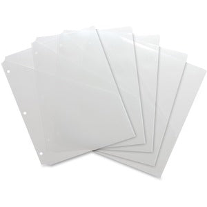 8-1/2"x11" Clear 3 Hole Poly Binder Pockets