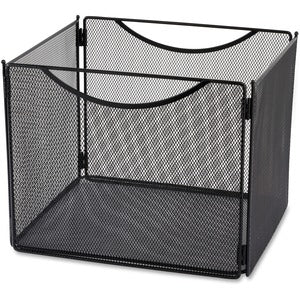Black Steel Mesh Desktop File Box