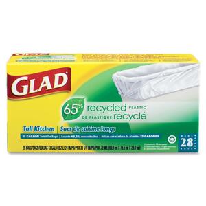 13 Gal Glad White Tall Kitchen Bag 28Pack