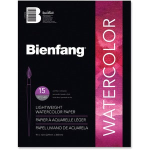 9"x12" Plain Book Bound Aquademic Watercolour Paper 15Sheets